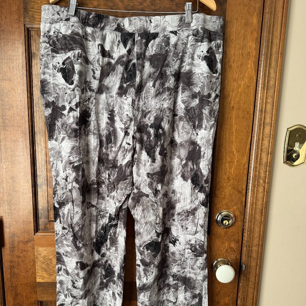 Belle by Kim Gravel Beach Black/Gray/White Pull-On Beach Pants Size 1X - Picture 8 of 11